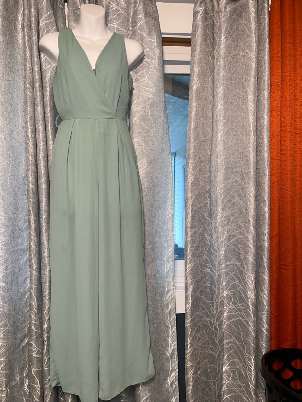 Sienna Sky Sage Green Sleeveless V-Neck Maxi Dress